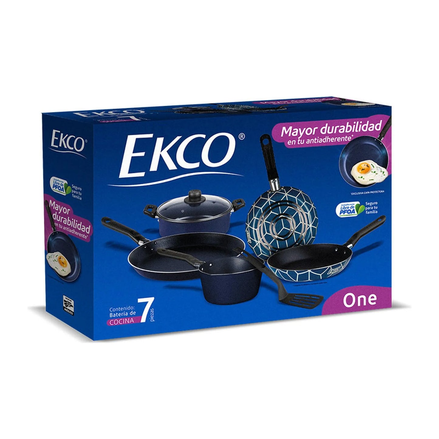 Batería de Cocina Ecko One 7 Piezas Azul 58524