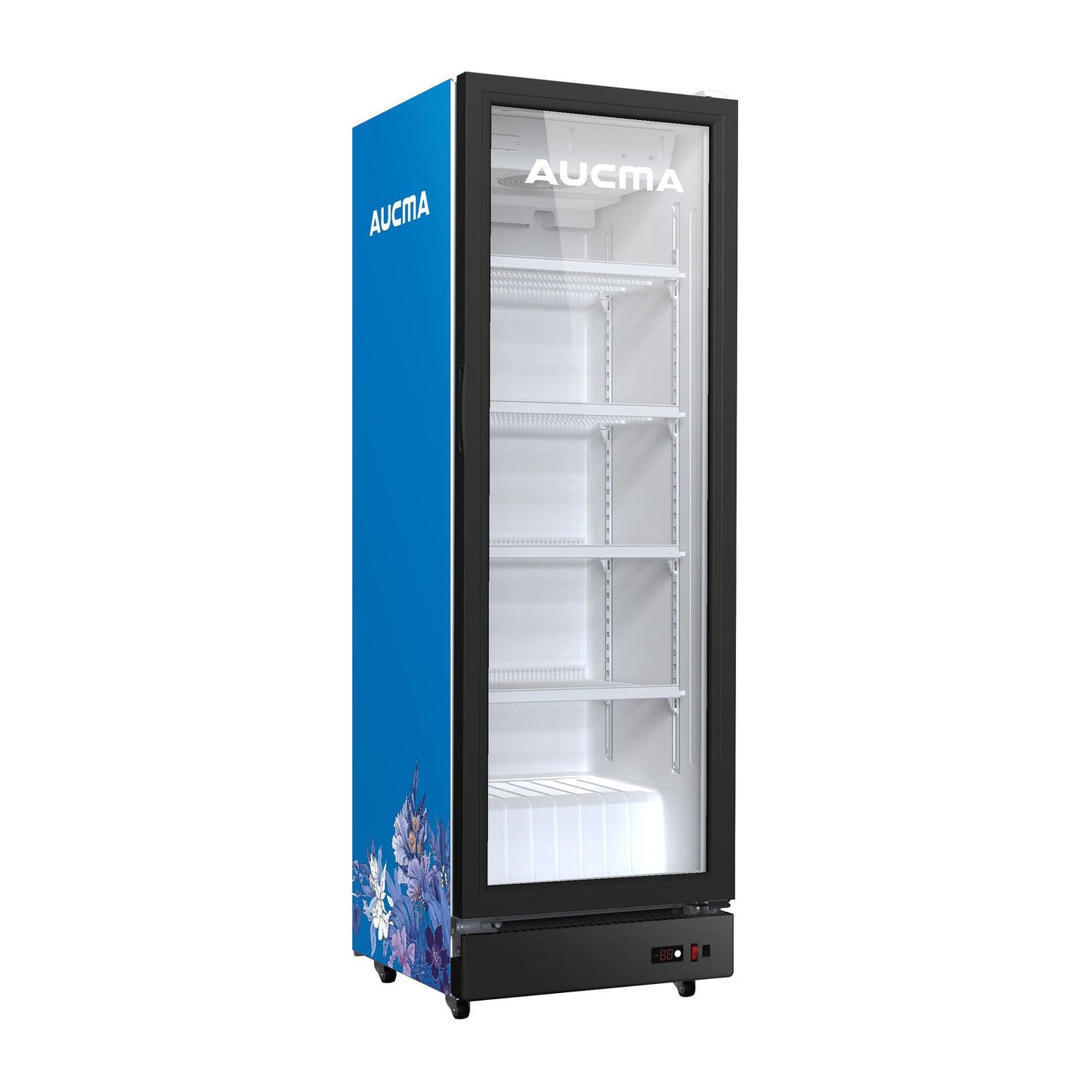 Refrigerador Vitrina Aucma 9 Pies Cúbicos Puerta de Vidrio Azul ACMUS240S4EL