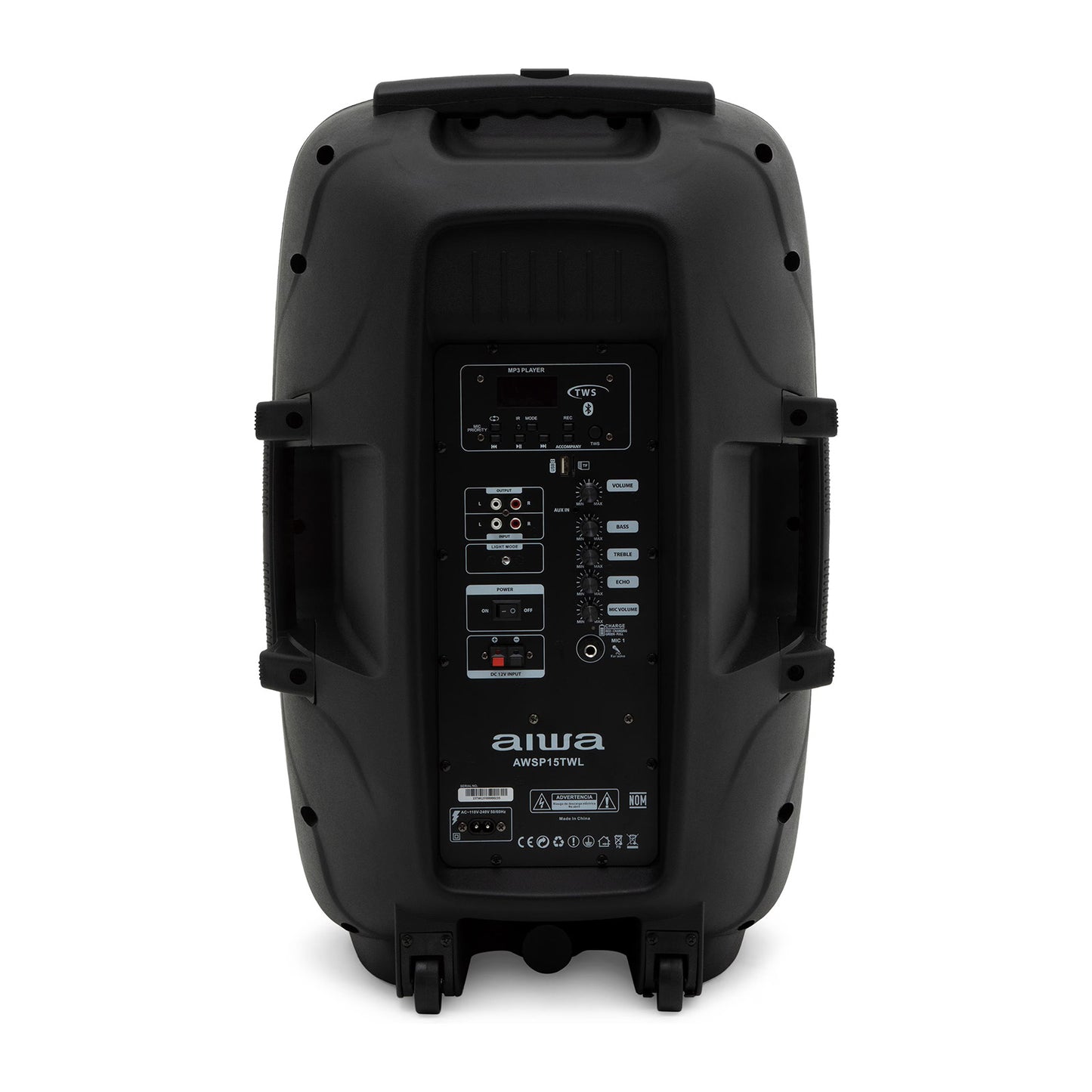 Bafle 15 Pulgadas Aiwa 1000W con Micrófono y Tripié AWSP15TWL