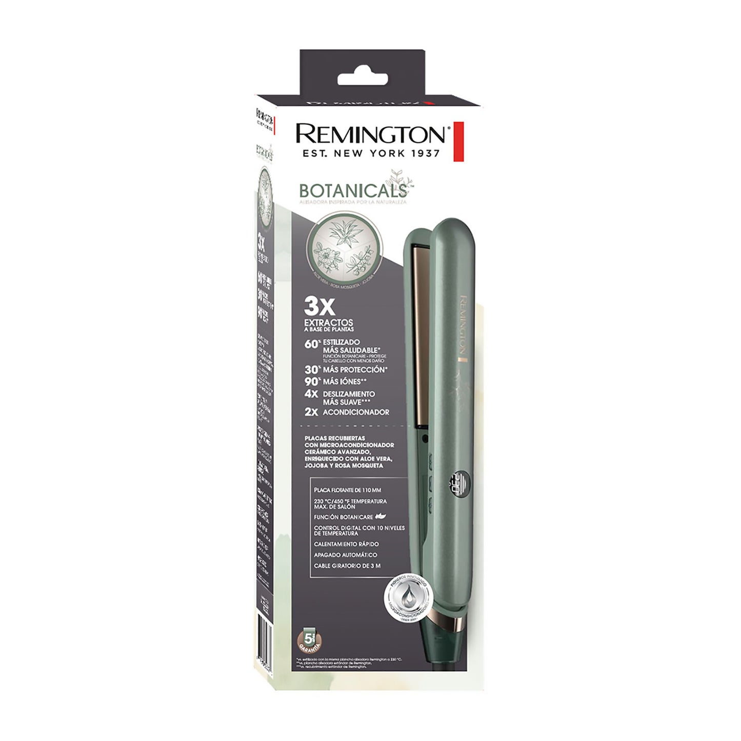 Plancha Alaciadora Remington Botanicals Verde S32A-110F