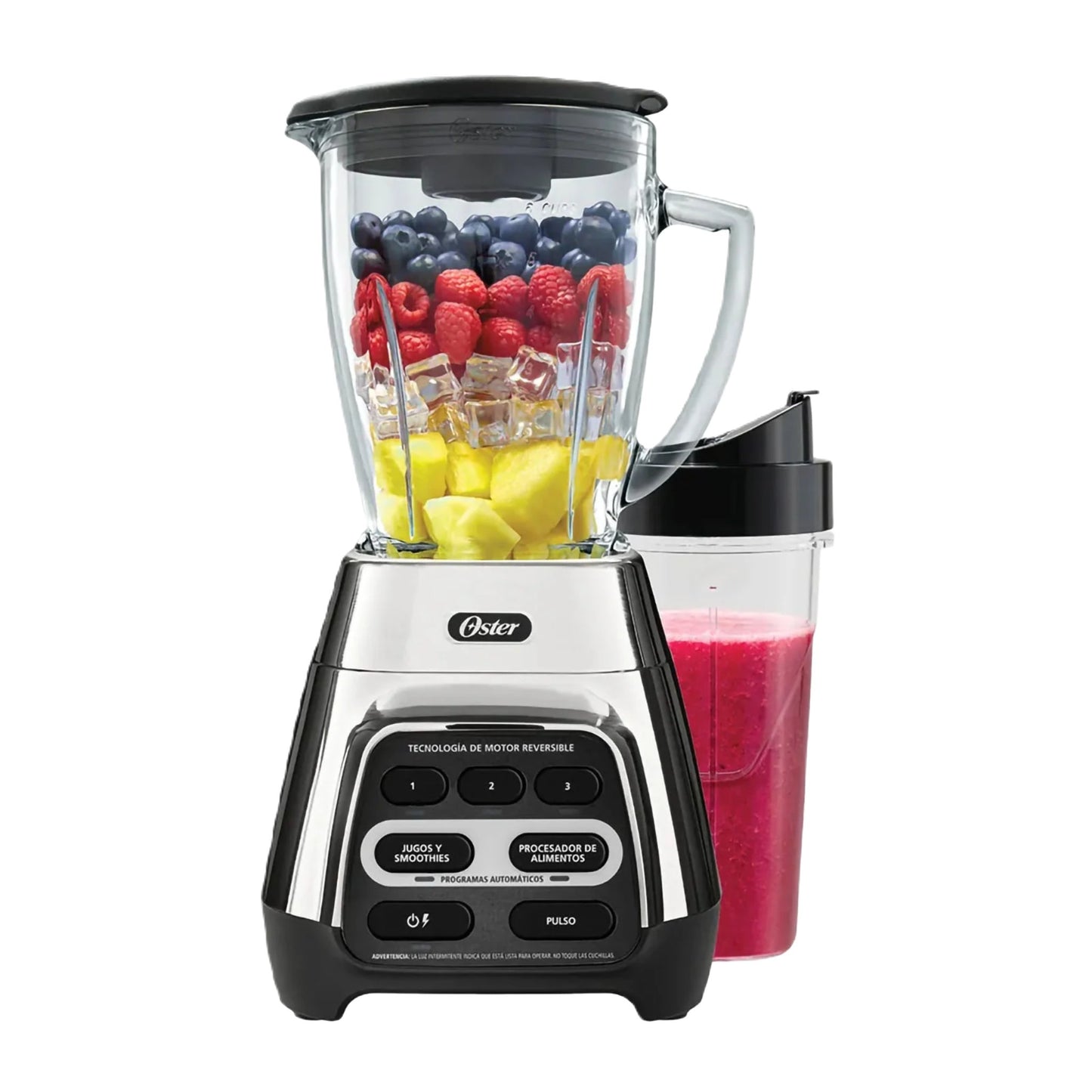 Licuadora Reversible Oster Vaso de Vidrio 1.5 Litros Blend N Go Gris BLSTPYG1311NB