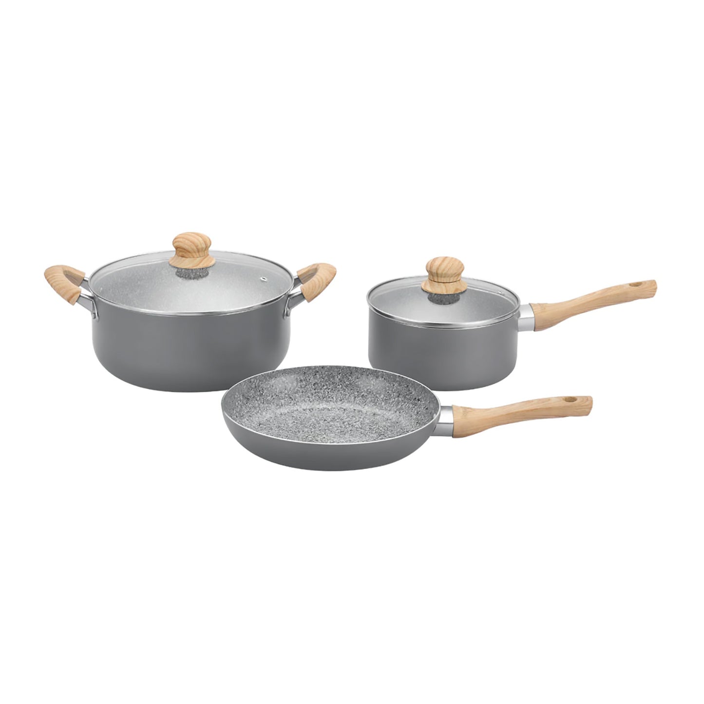 Batería de Cocina Hudson 5 Piezas Antiadherente Granito GRA01