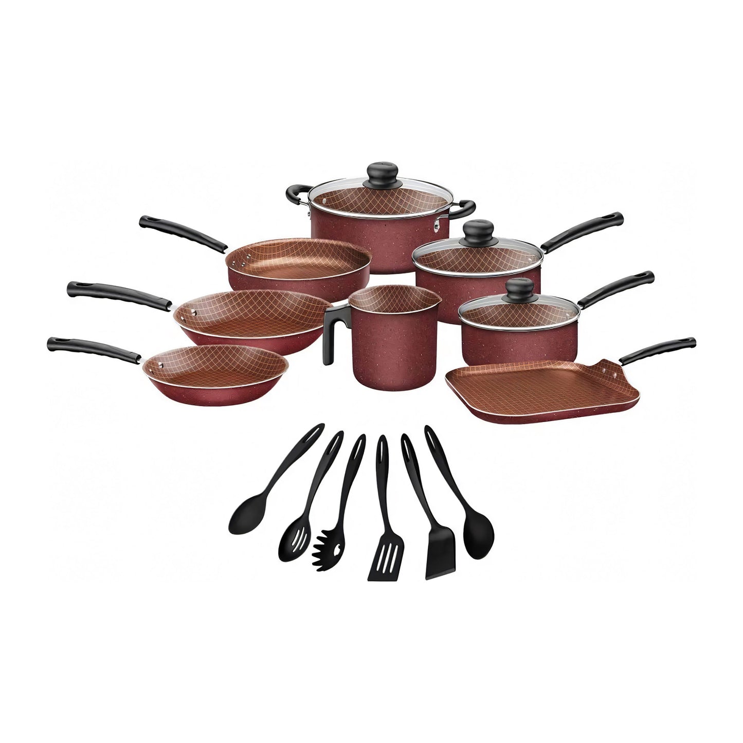 Batería de Cocina Tramontina Fortaleza 17 Piezas Roja 27899-362