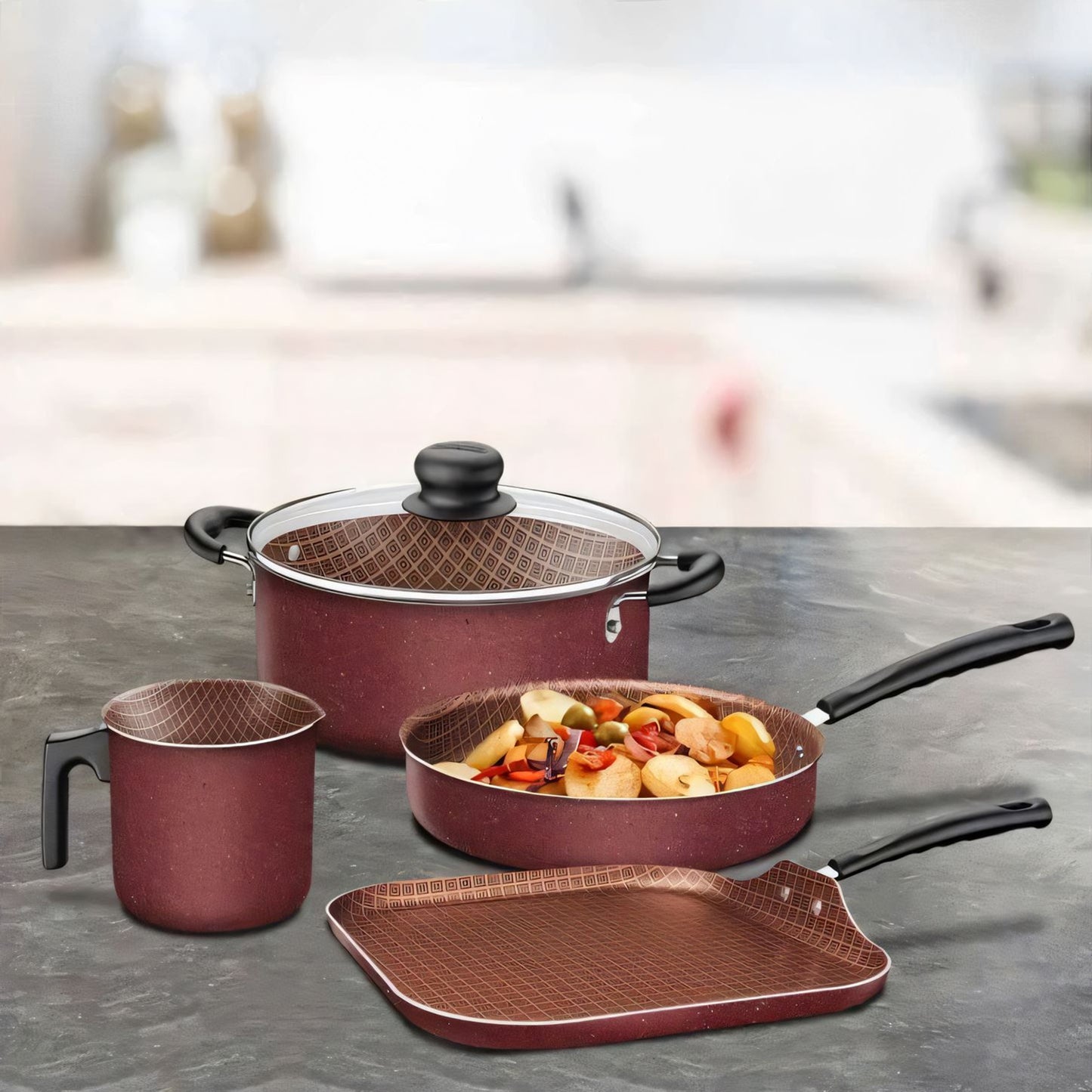 Batería de Cocina Tramontina Fortaleza 17 Piezas Roja 27899-362