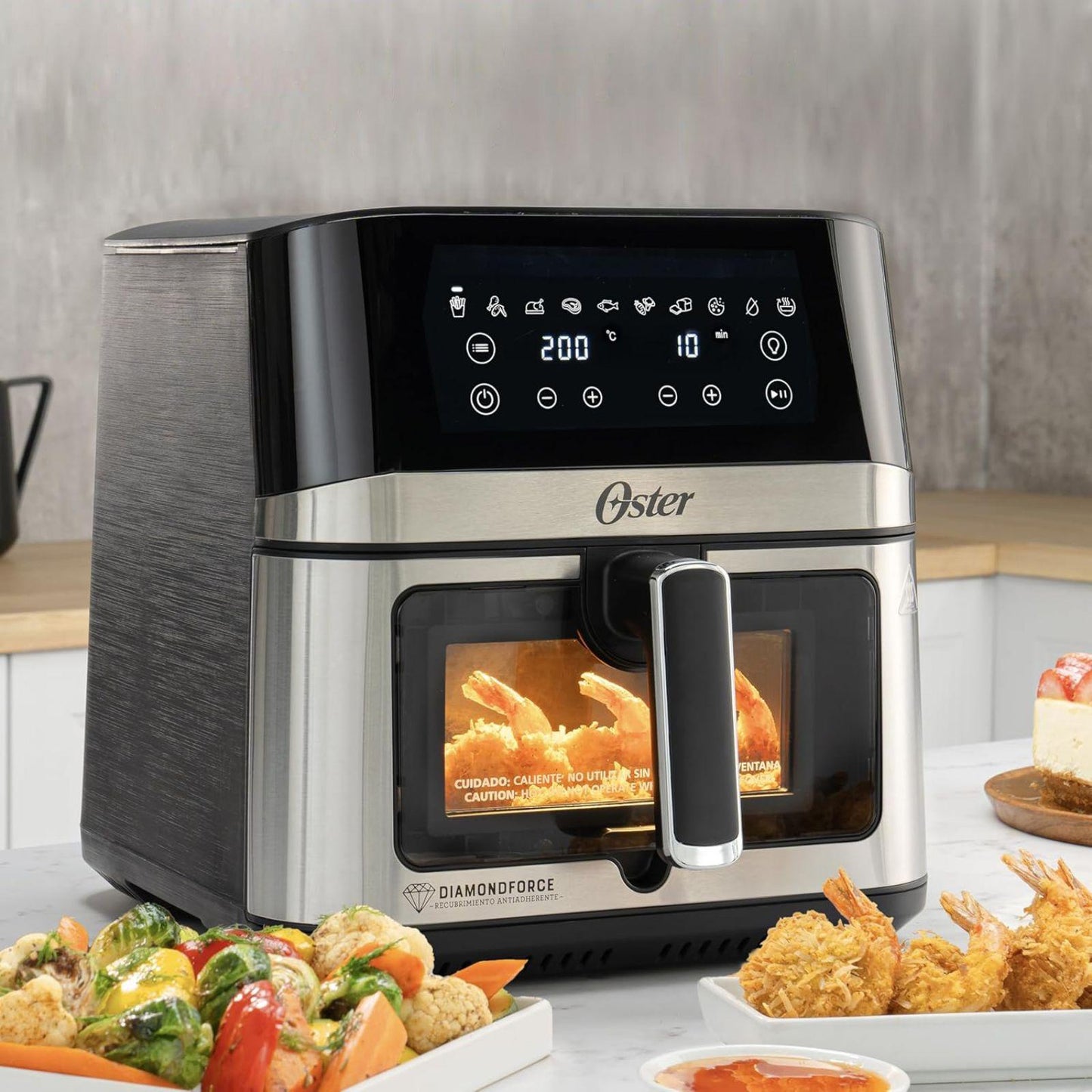 Freidora de Aire Digital Oster DiamondForce 7.5 Litros Gris CKSTAF75WDSSD