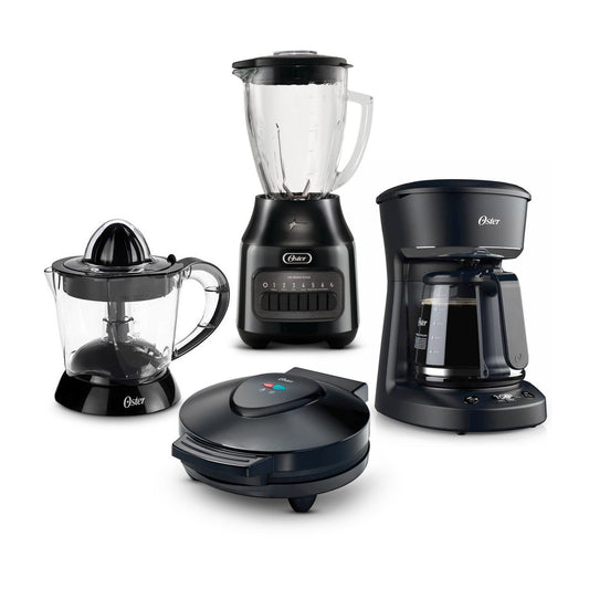 Combo Aniversario Oster Licuadora + Cafetera + Exprimidor + Plancha para Asar
