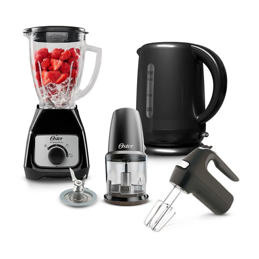 Combo Aniversario Oster Licuadora + Hervidor + Batidora + Procesador + Cuchilla