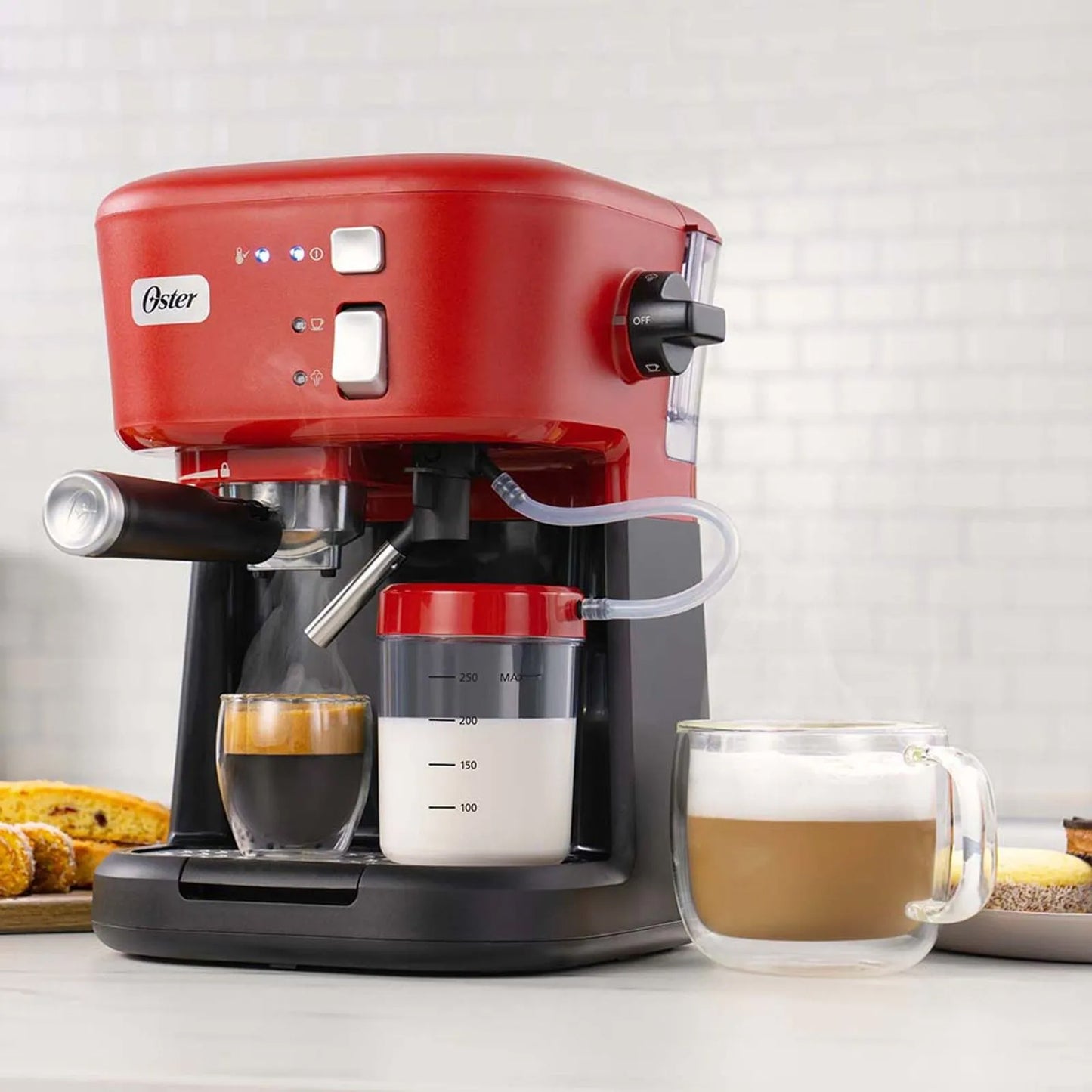 Cafetera para Espresso Oster 900 ml Roja BVSTEM5501-RO