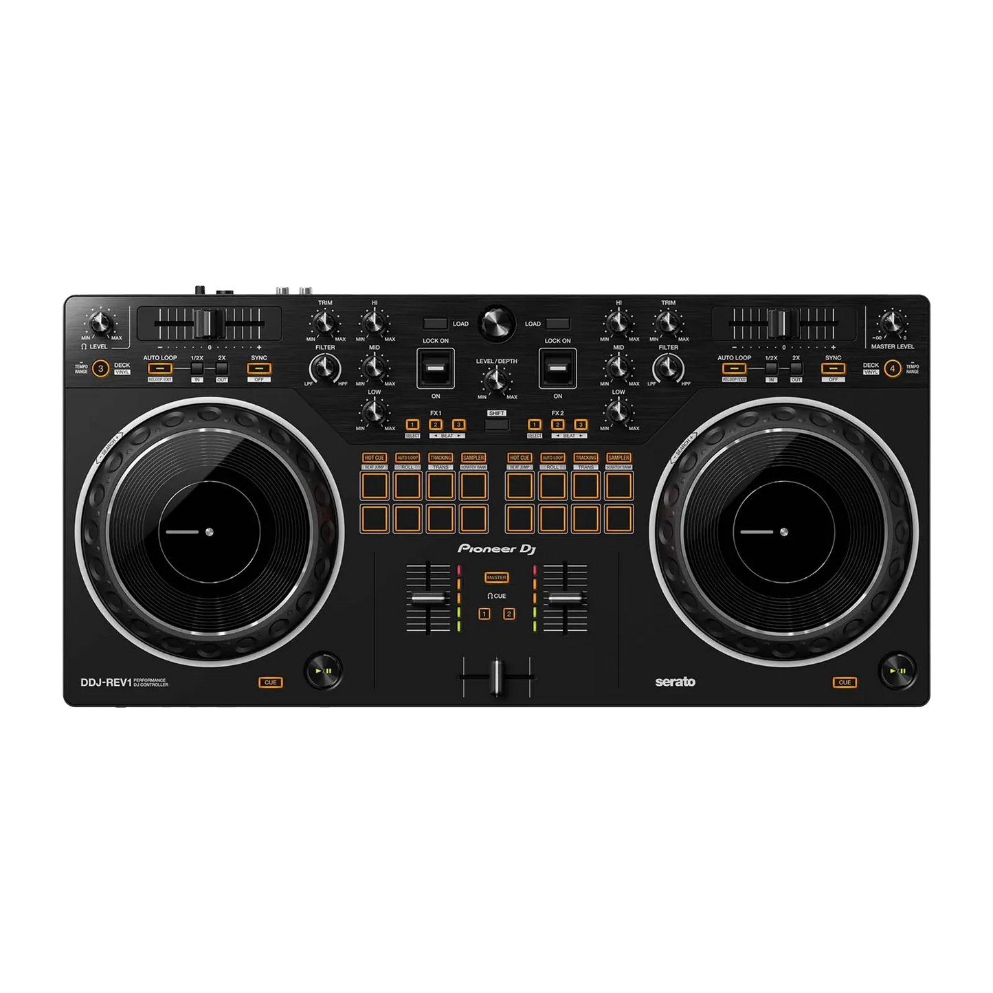 Controlador DJ 2 canales estilo scratch para Serato DJ Lite (negro) DDJ-REV1