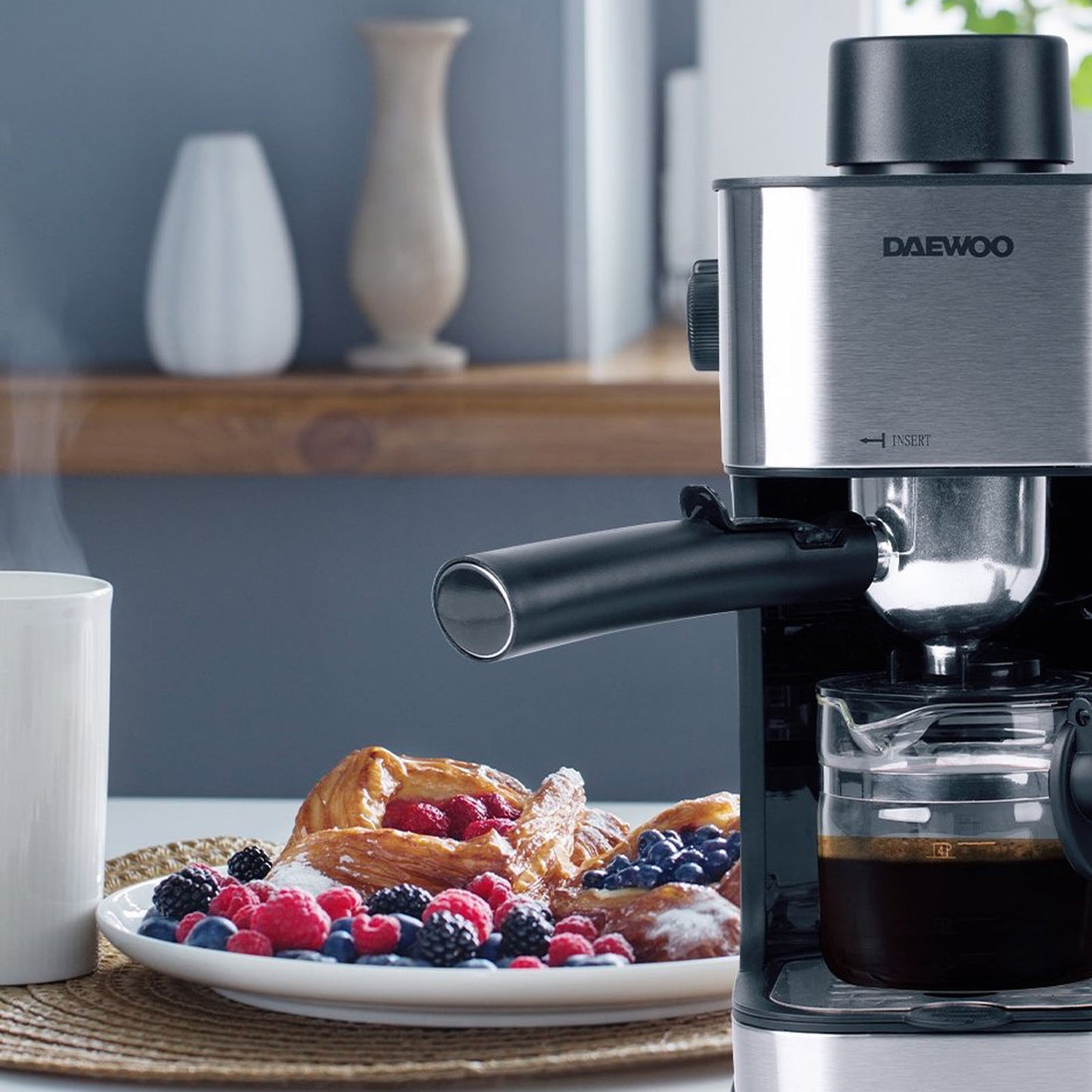 Cafetera para Espresso Daewoo 0.4 Litros Negra DES-485