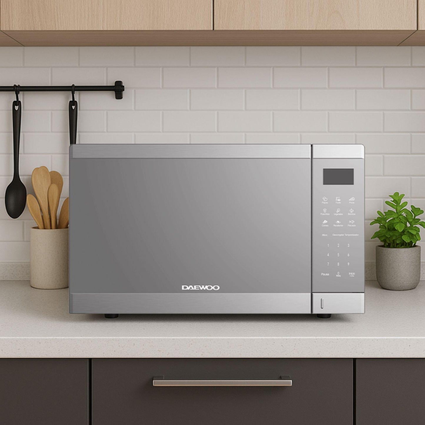 Horno de Microondas Daewoo 1.6 Pies Cúbicos Gris DMM-1520WS