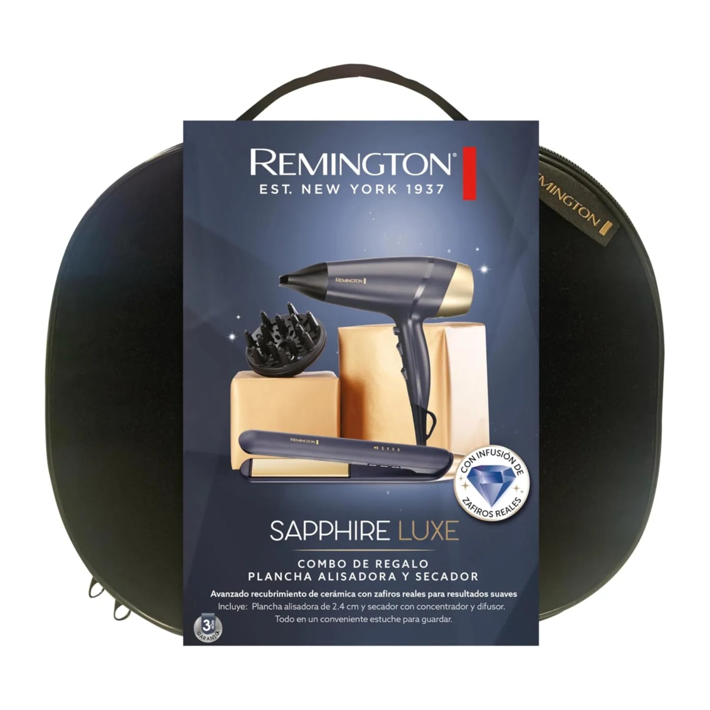 Kit Sapphire Lux Remington Plancha + Sacadora DS5805GP