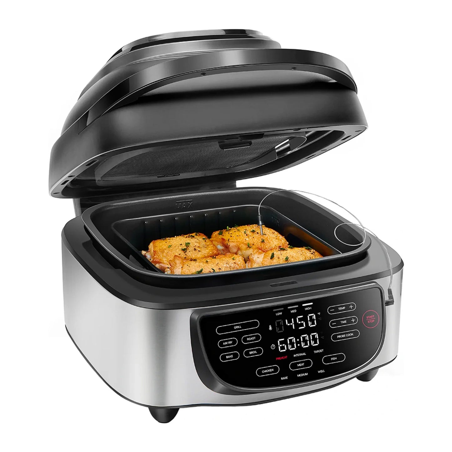 Freidora de Aire Chefman con Parrilla Eléctrica Interior RJ38-AFG-7TP