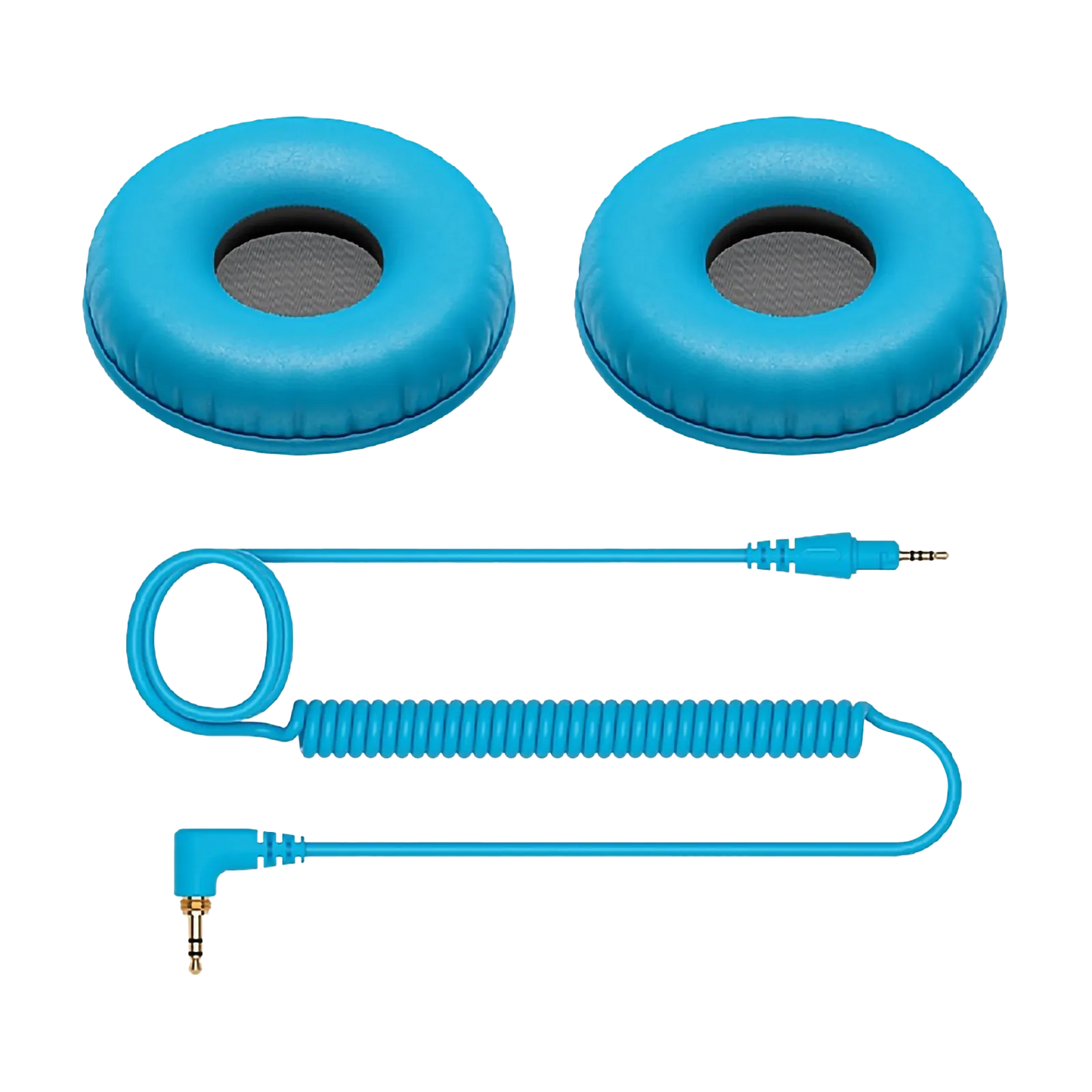 Cable en Espiral y Almohadillas para Oídos Azul HC-CP08-L