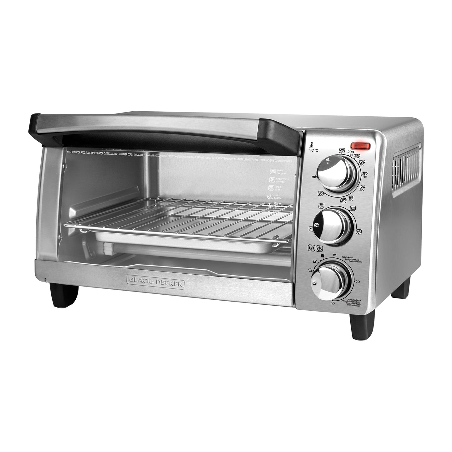 Horno Tostador Black+Decker de 4 Rebanadas TO1760SS-LA