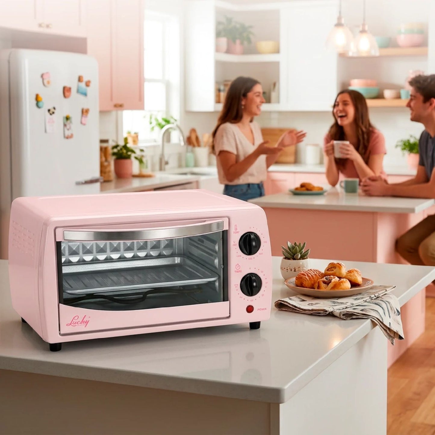 Horno Eléctrico Lucky Küki Pink 10 Litros