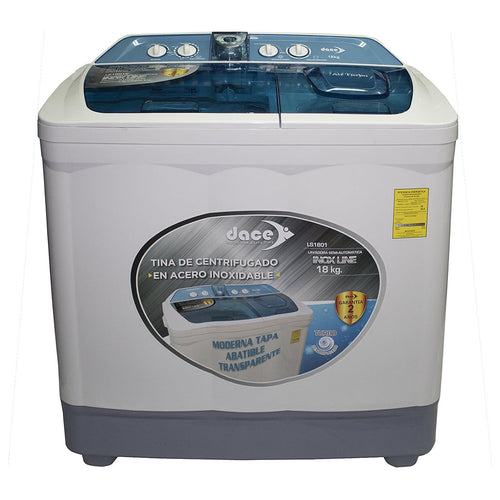 Lavadora Doble Tina Dace 18 Kilos Carga Superior Gris LS1801