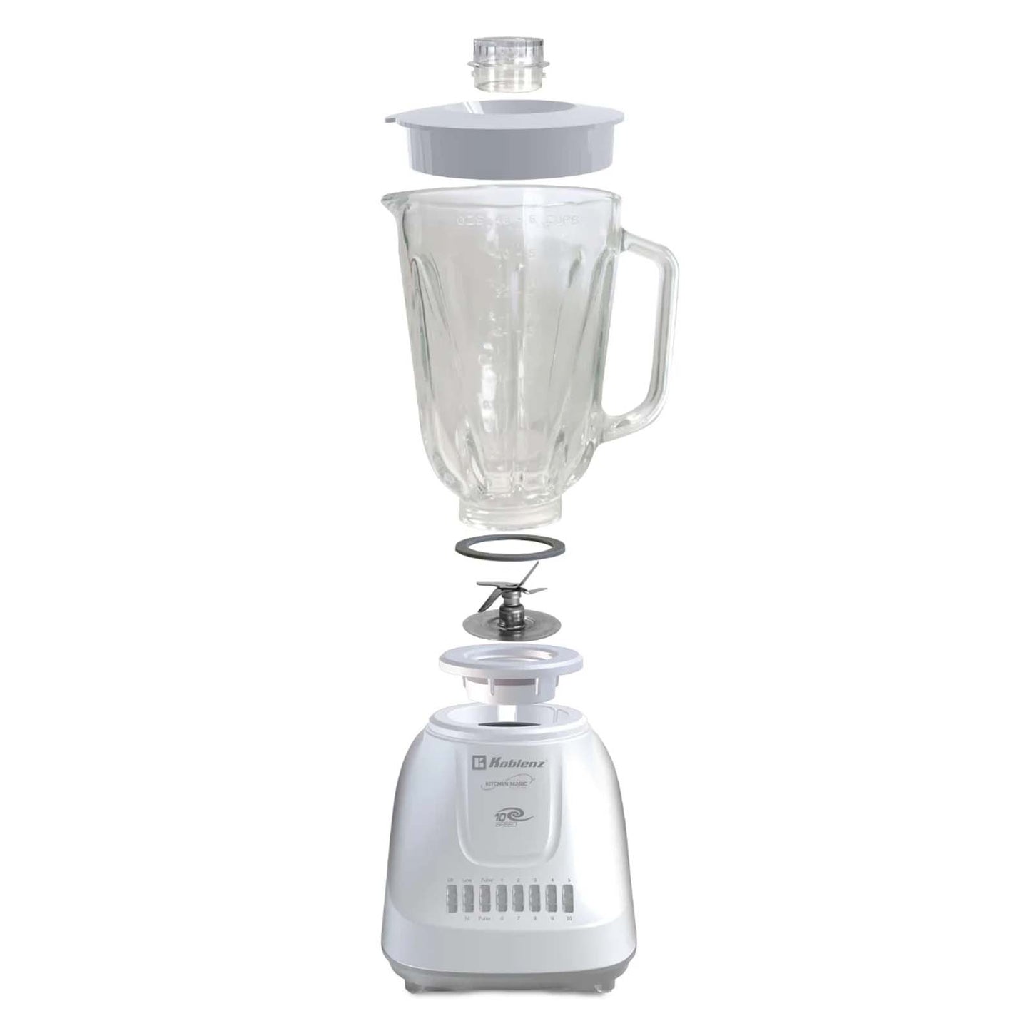 Licuadora Koblenz Gourmet Vaso de Vidrio 1.5 Litros 10 Velocidades Blanca LKM-5910