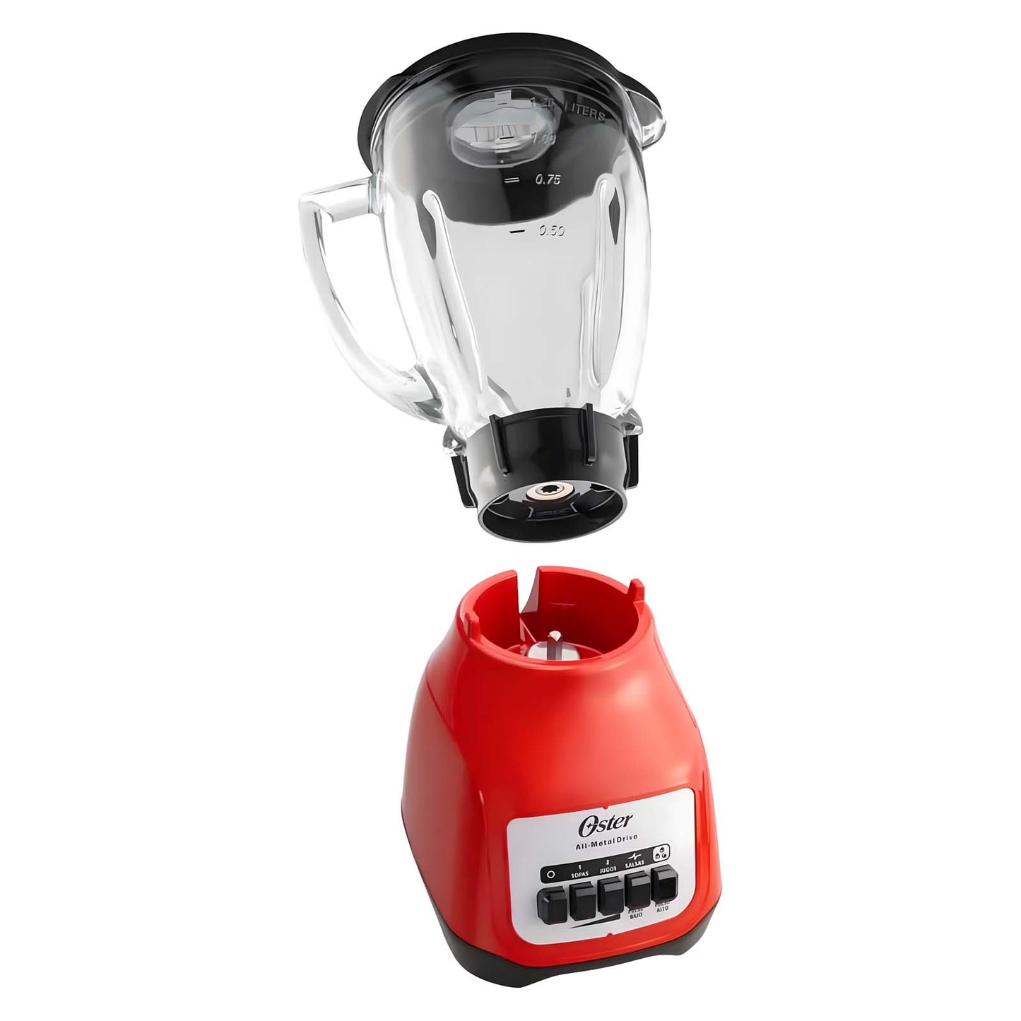 Licuadora Oster Vaso de Vidrio 1.5 Litros 2 Velocidades BLSTKAGRPB-RO