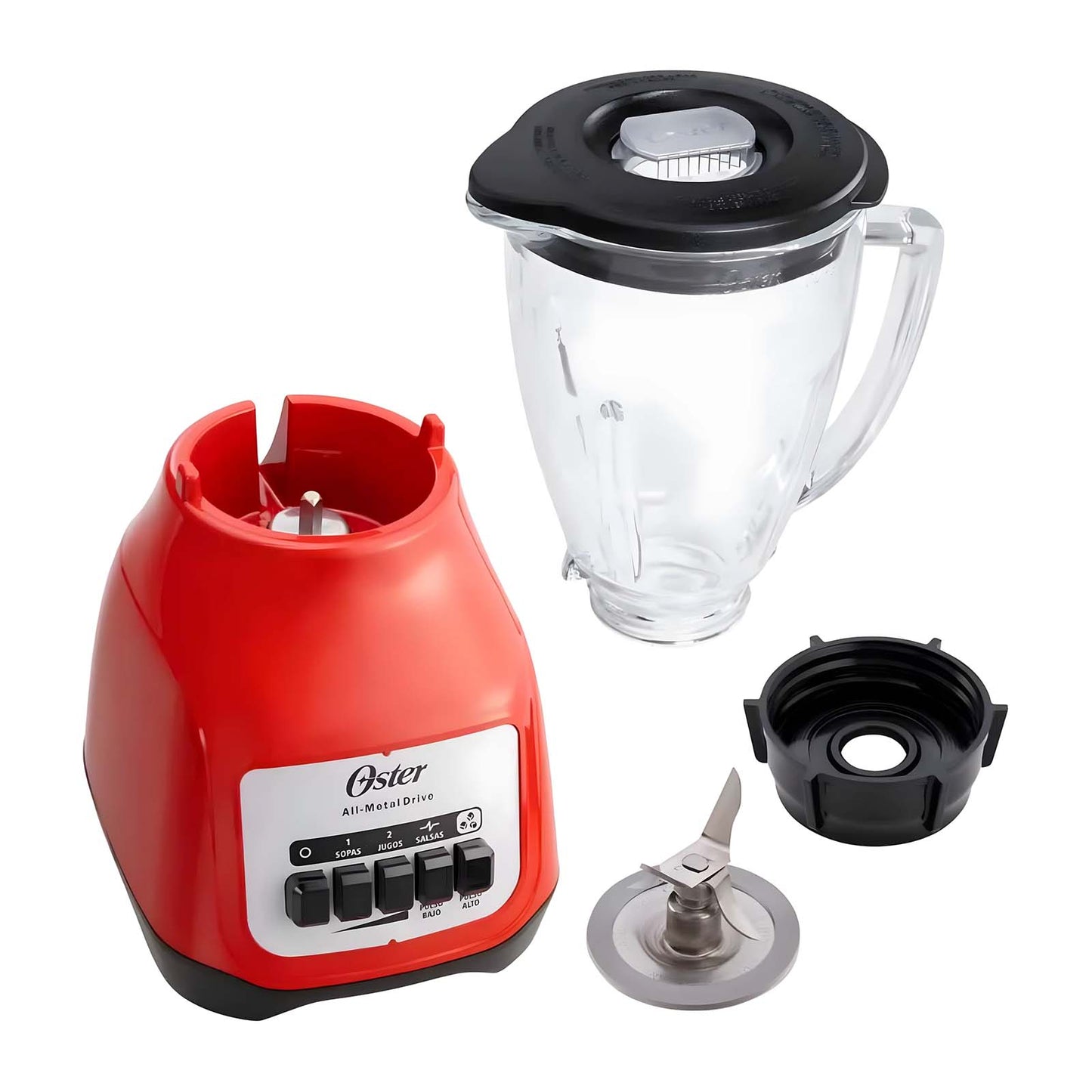 Licuadora Oster Vaso de Vidrio 1.5 Litros 2 Velocidades BLSTKAGRPB-RO