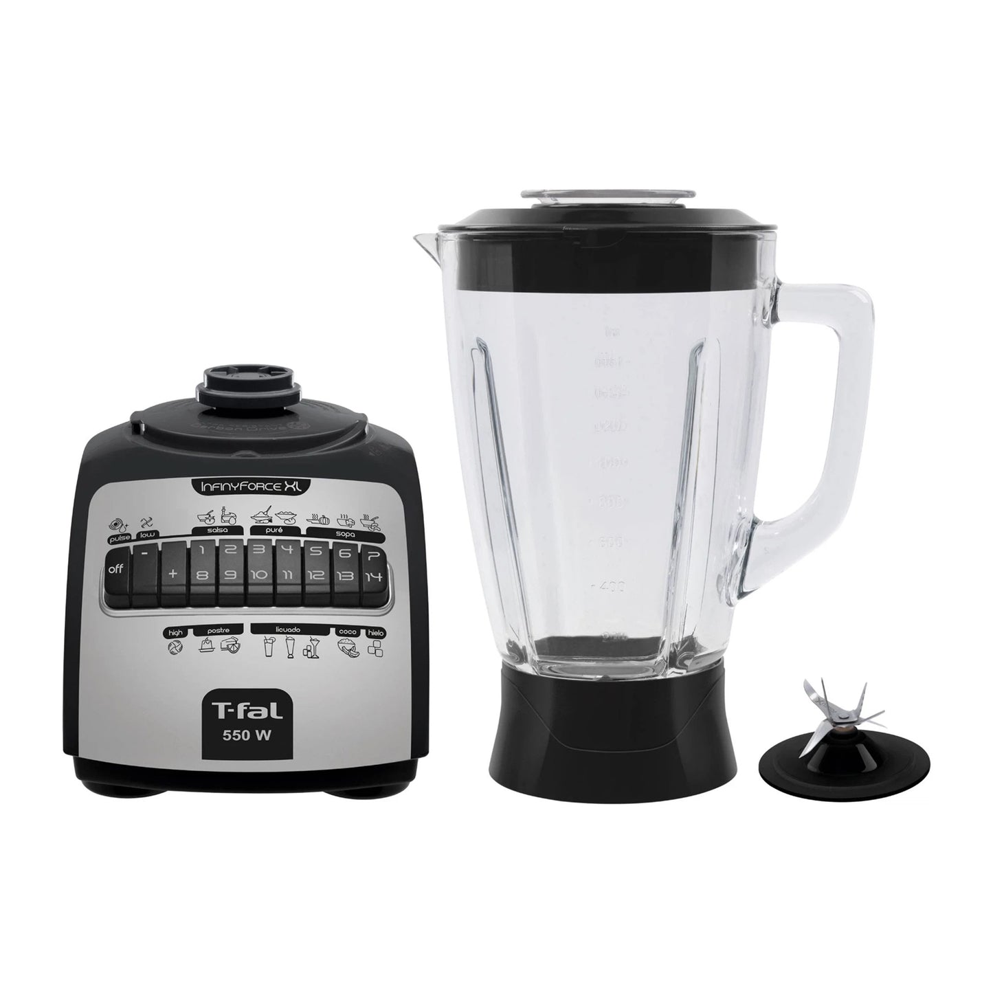 Licuadora Tfal Infinityforce Vaso de Vidrio 2.2 Litros Negra LN8248NX