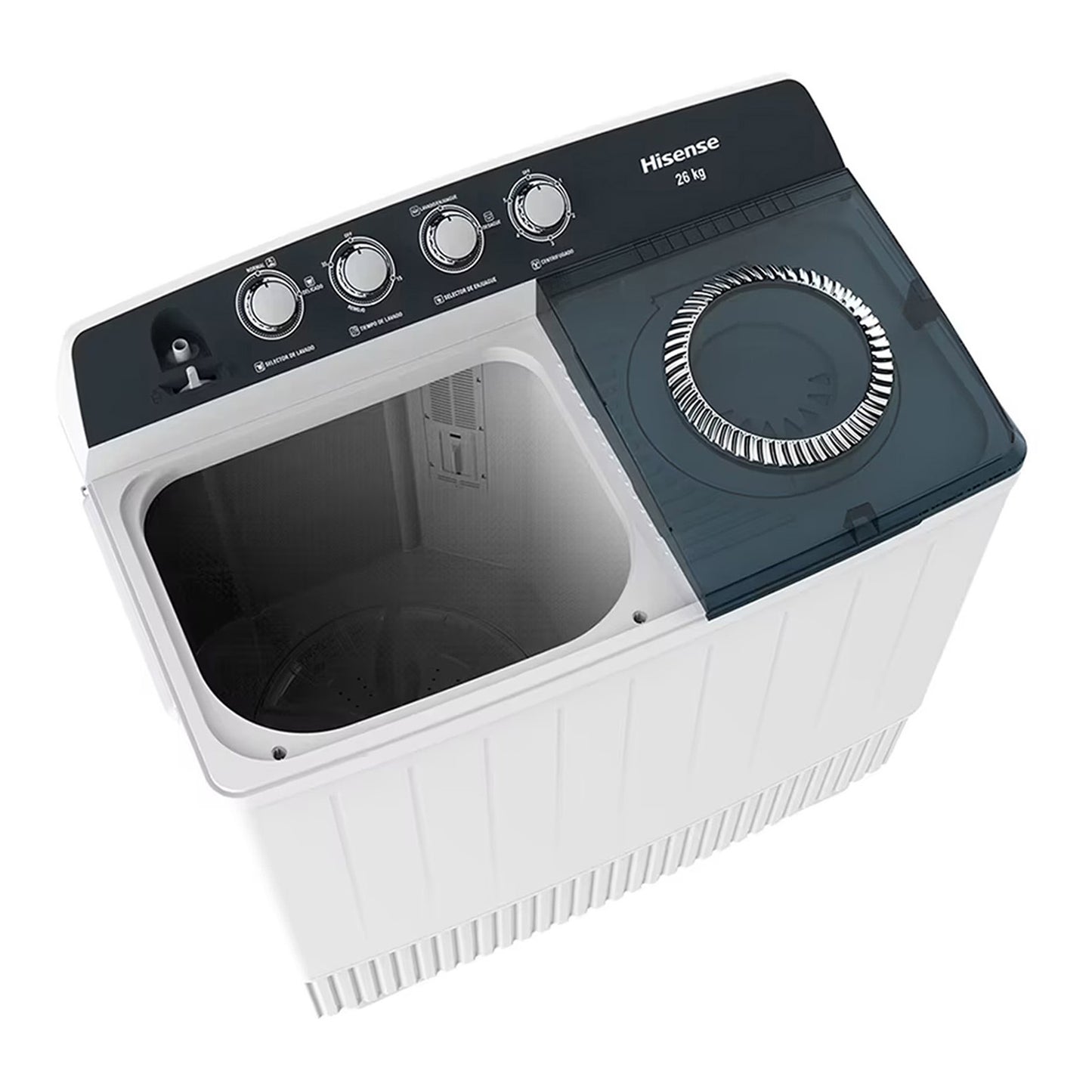 Lavadora Semiautomática Doble Tina 26 Kilos Hisense WSA2601PX