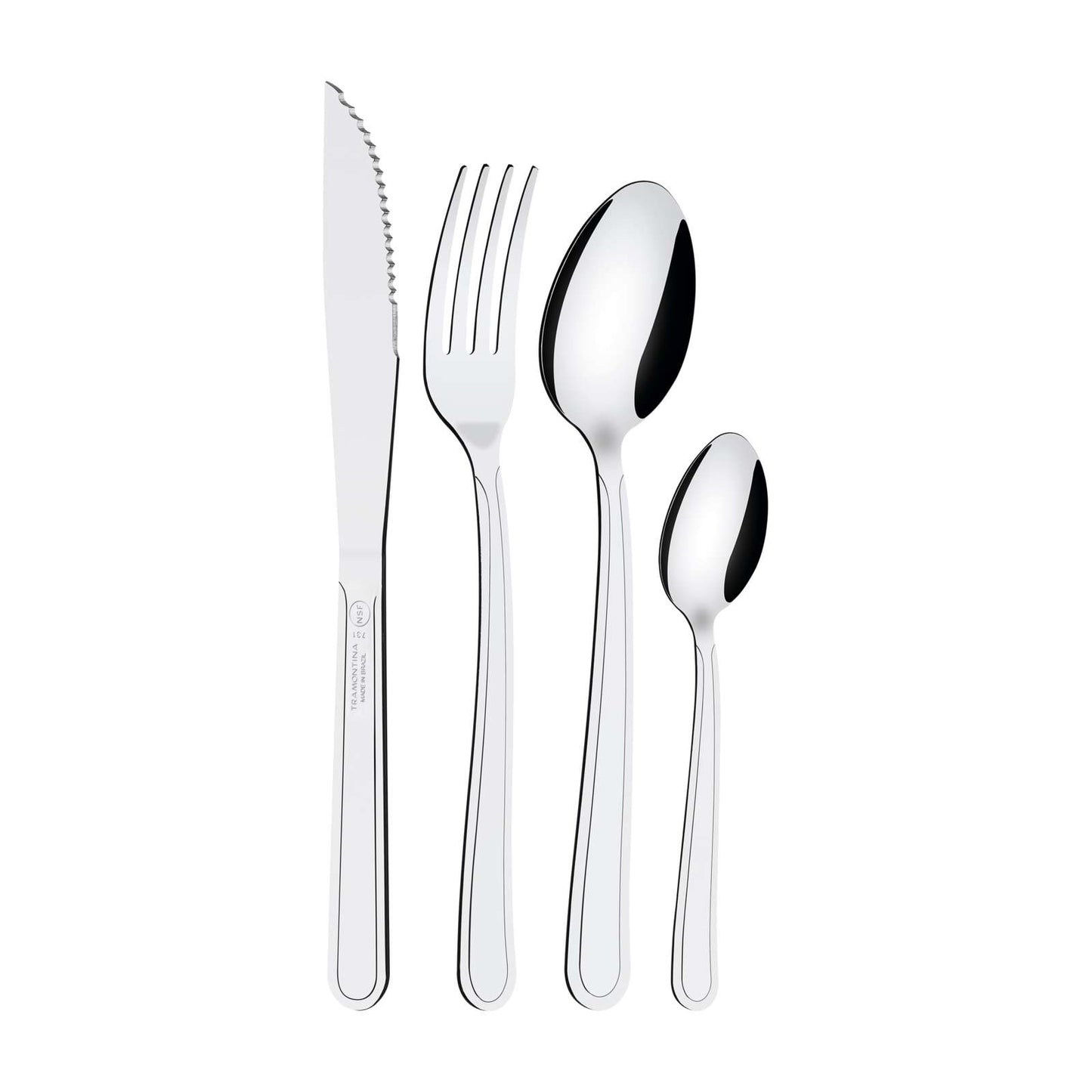 Batería de Cocina Tramontina Primaware Nonstick 18 Piezas Negra + Juego de Cubiertos 24 Piezas PAQ-32200-267