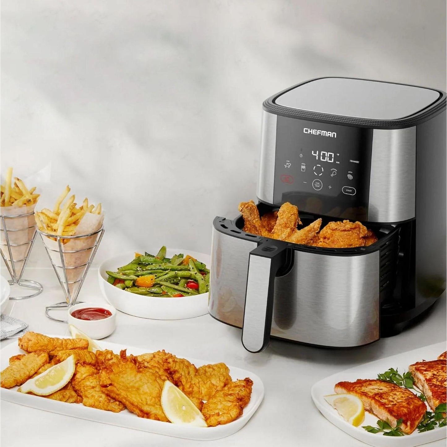 Freidora de Aire Chefman TurboFry 4.7 Litros Gris RJ38-SQSS-5T2P