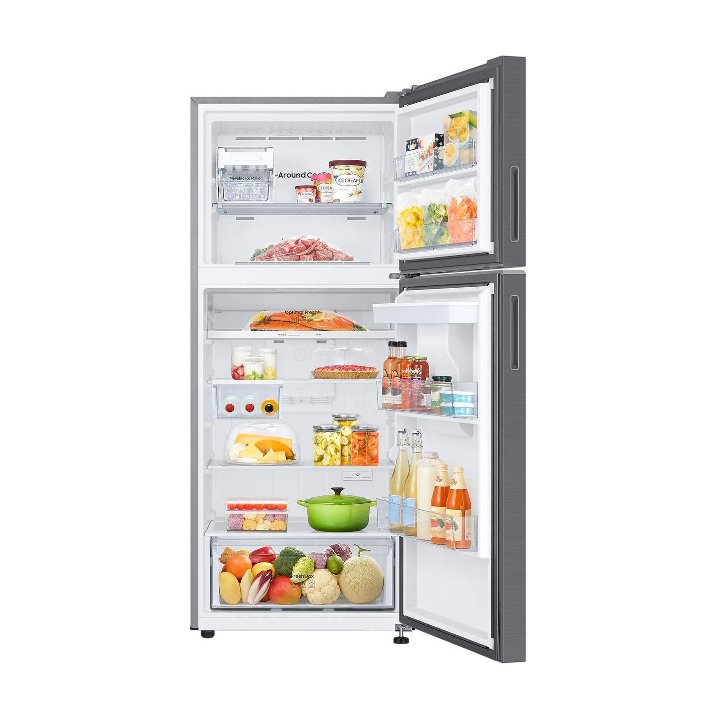 Refrigerador Digital Inverter Samsung 14 Pies Cúbicos Top Mount con Despachador de Agua Gris RT38DG6734S9