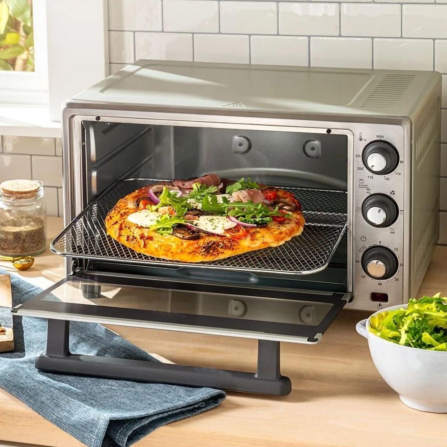 Horno Eléctrico con Freidora de Aire Oster 25 Litros Gris TSSTTVLS25NS
