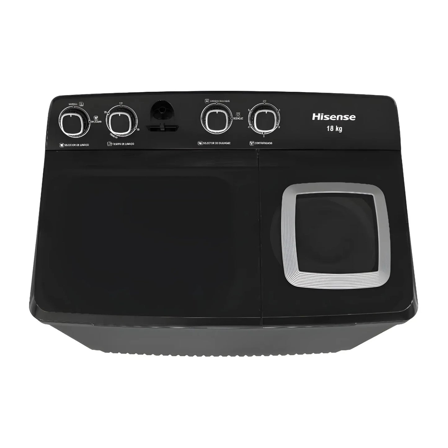 Lavadora Doble Tina Hisense 18 Kilos Carga Superior Gris WSA1804P