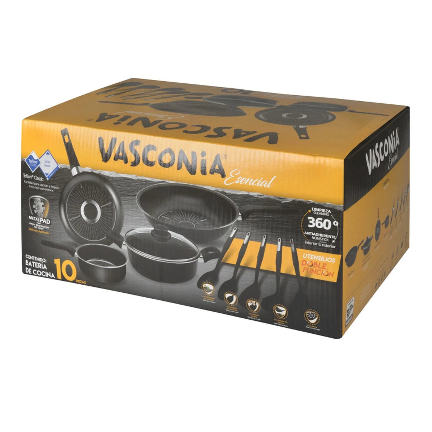 Batería de Cocina Vasconia 10 Piezas Negro 4024906