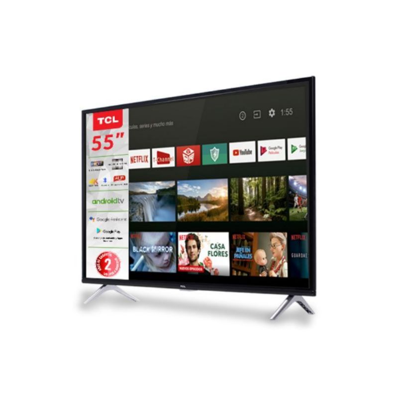Televisión Pantalla 55 Pulgadas TCL Android TV 4K UHD 55A423
