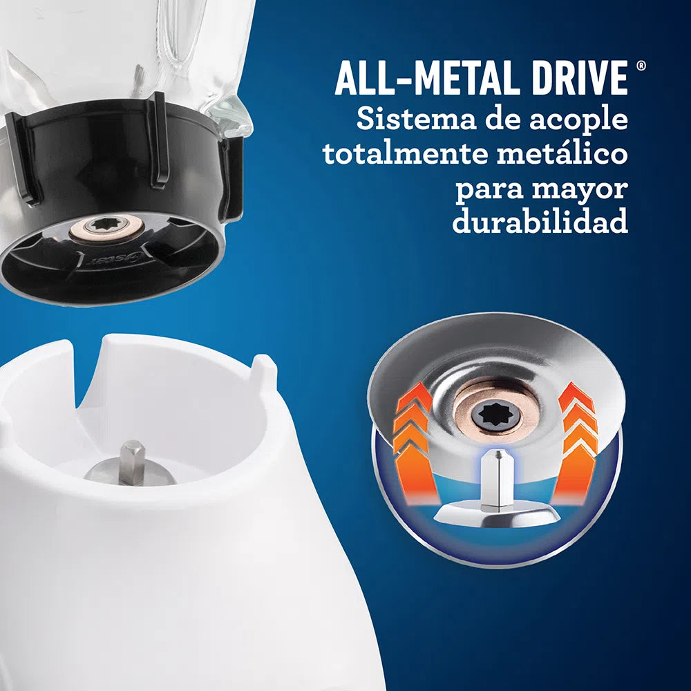 Licuadora con Vaso de Plástico 1.25 Litros 2 Velocidades Oster BLSTKAP-RRD