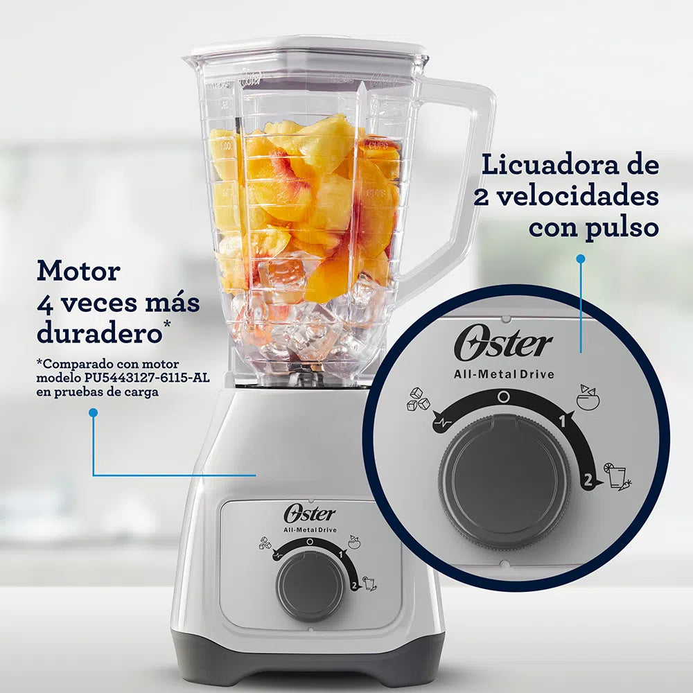 Licuadora con Vaso de Plástico 1.2 Litros 2 Velocidades Oster BLSTKAP-WRD