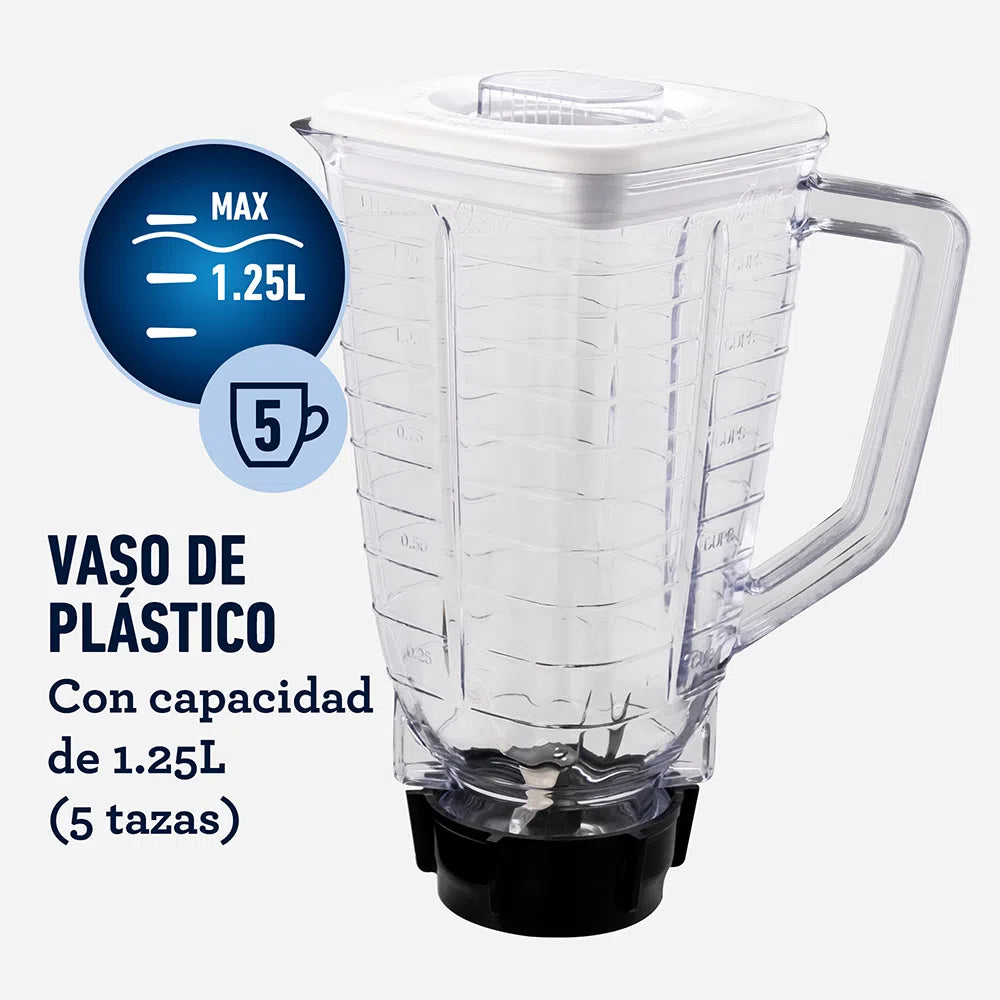 Licuadora con Vaso de Plástico 1.2 Litros 2 Velocidades Oster BLSTKAP-WRD