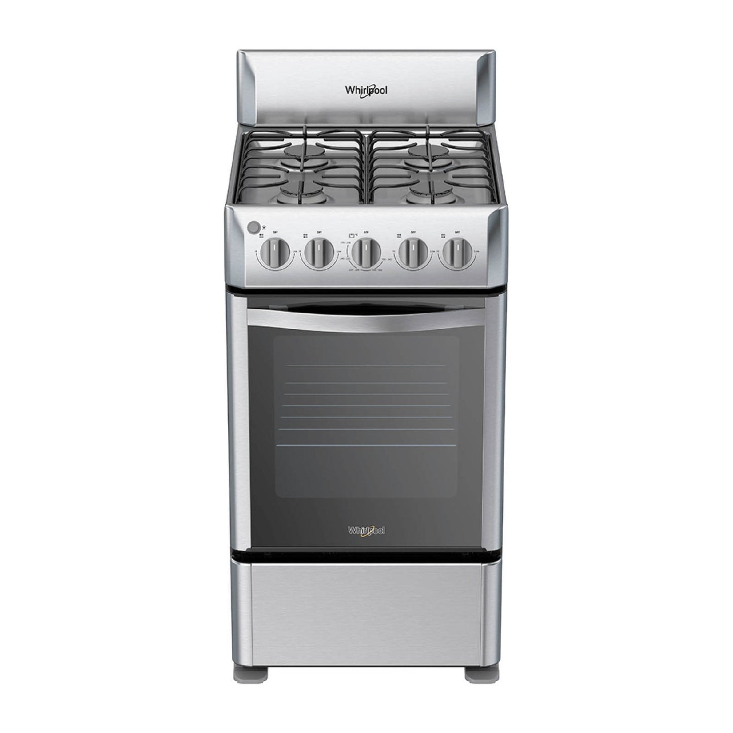 Estufa Whirlpool de gas al piso 20 pulgadas 4 quemadores gris WWR3000S
