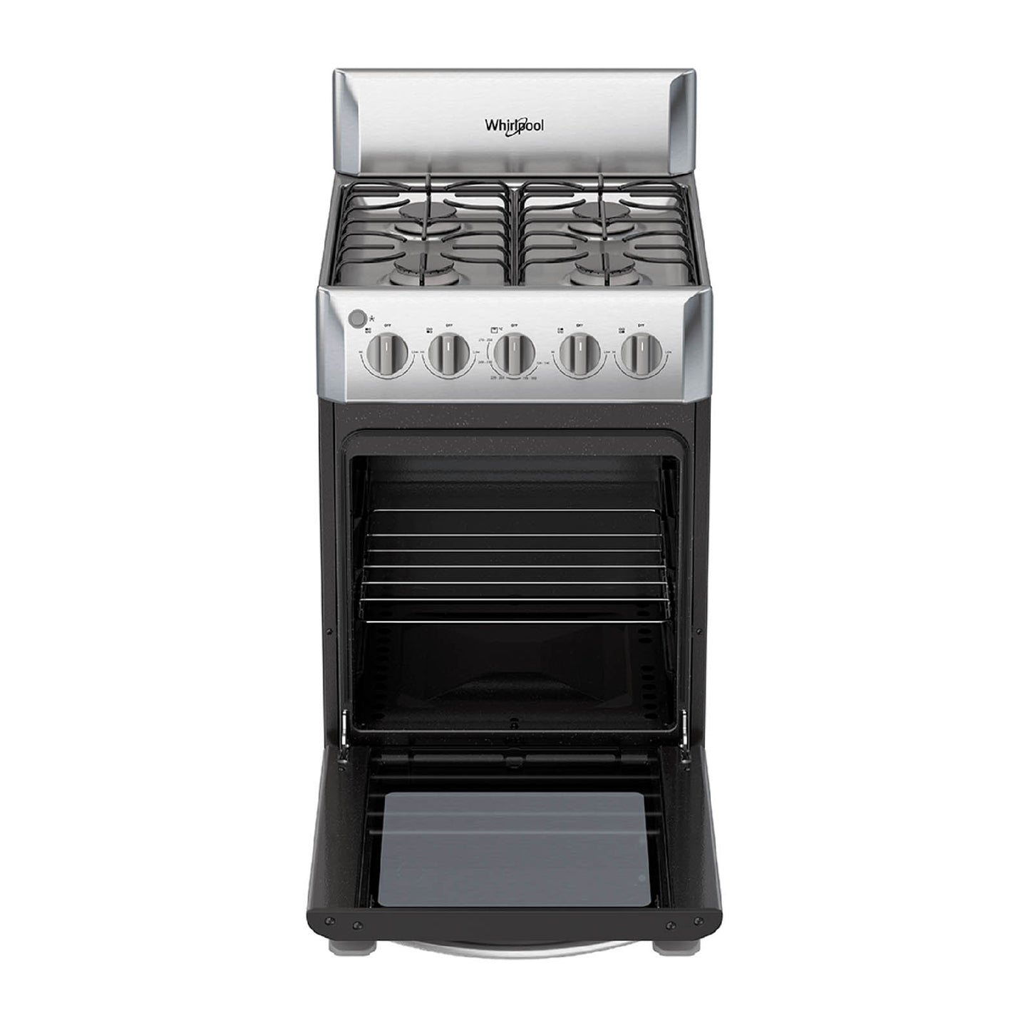 Estufa Whirlpool de gas al piso 20 pulgadas 4 quemadores gris WWR3000S