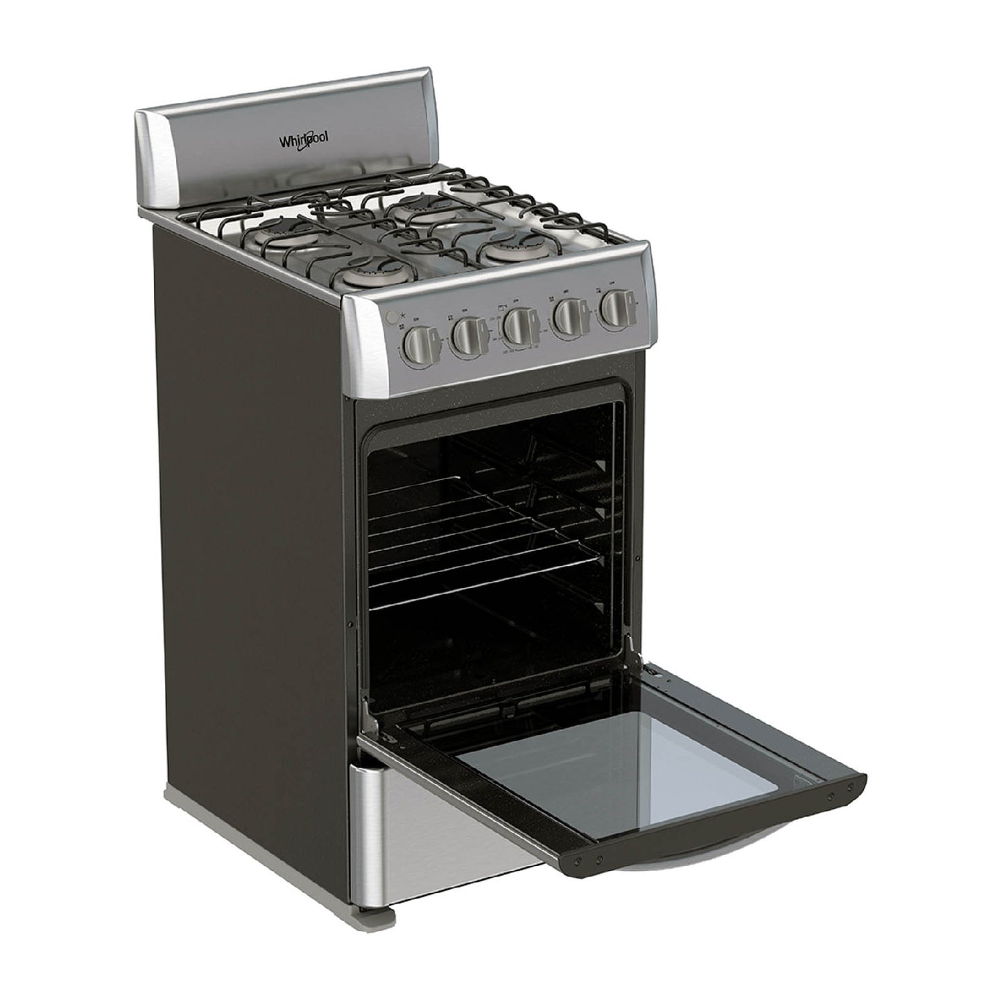 Estufa Whirlpool de gas al piso 20 pulgadas 4 quemadores gris WWR3000S