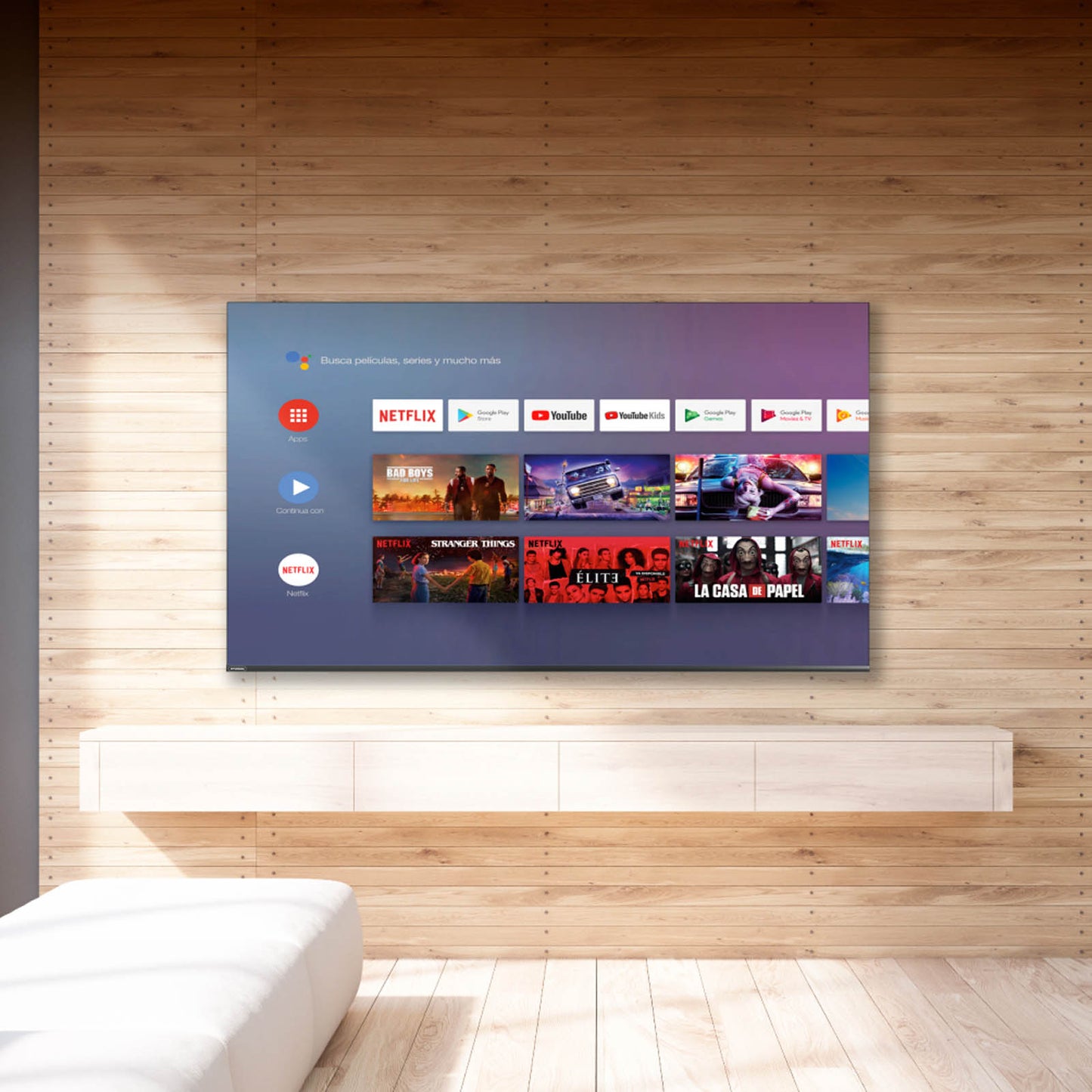 Televisión Pantalla 55 Pulgadas Hyundai Android TV 4K UHD HYLED5520A4KM