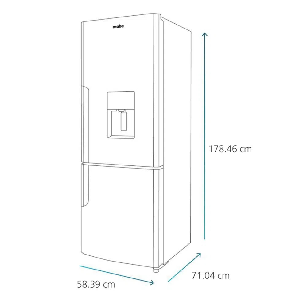Refrigerador Mabe 11 Pies Cúbicos Bottom Mount con Despachador de Agua RMB300IZMRP0
