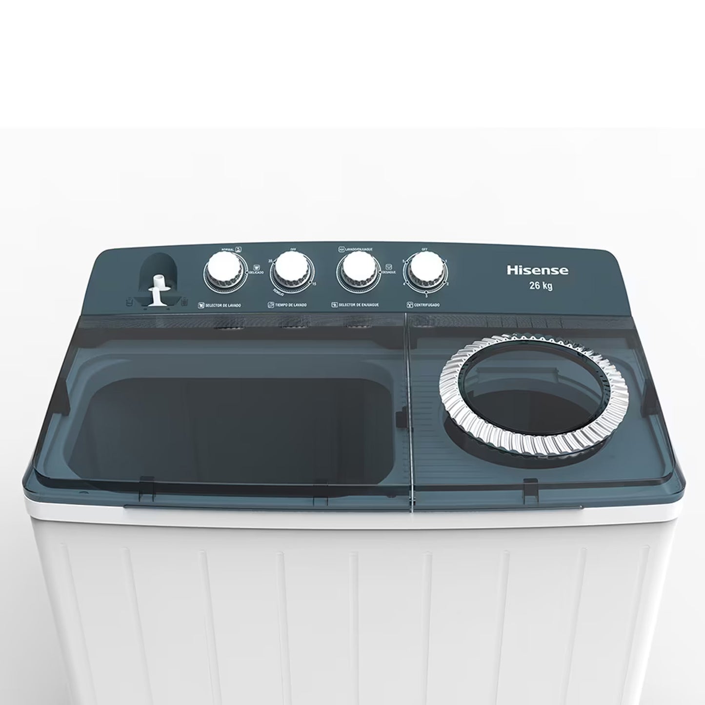 Lavadora Semiautomática Doble Tina 26 Kilos Hisense WSA2601PX