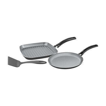 Juego de Sartenes Tramontina Turim 3 Piezas Gris 20298-639