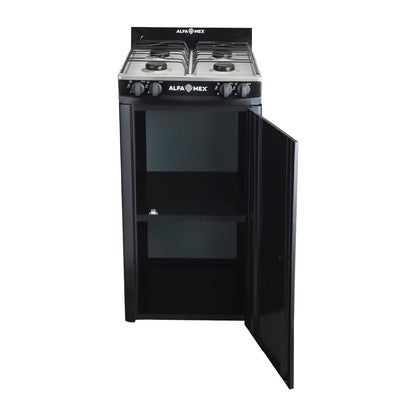 Parrilla de Gas con Gabinete Alfamex 4 Quemadores Negra 212
