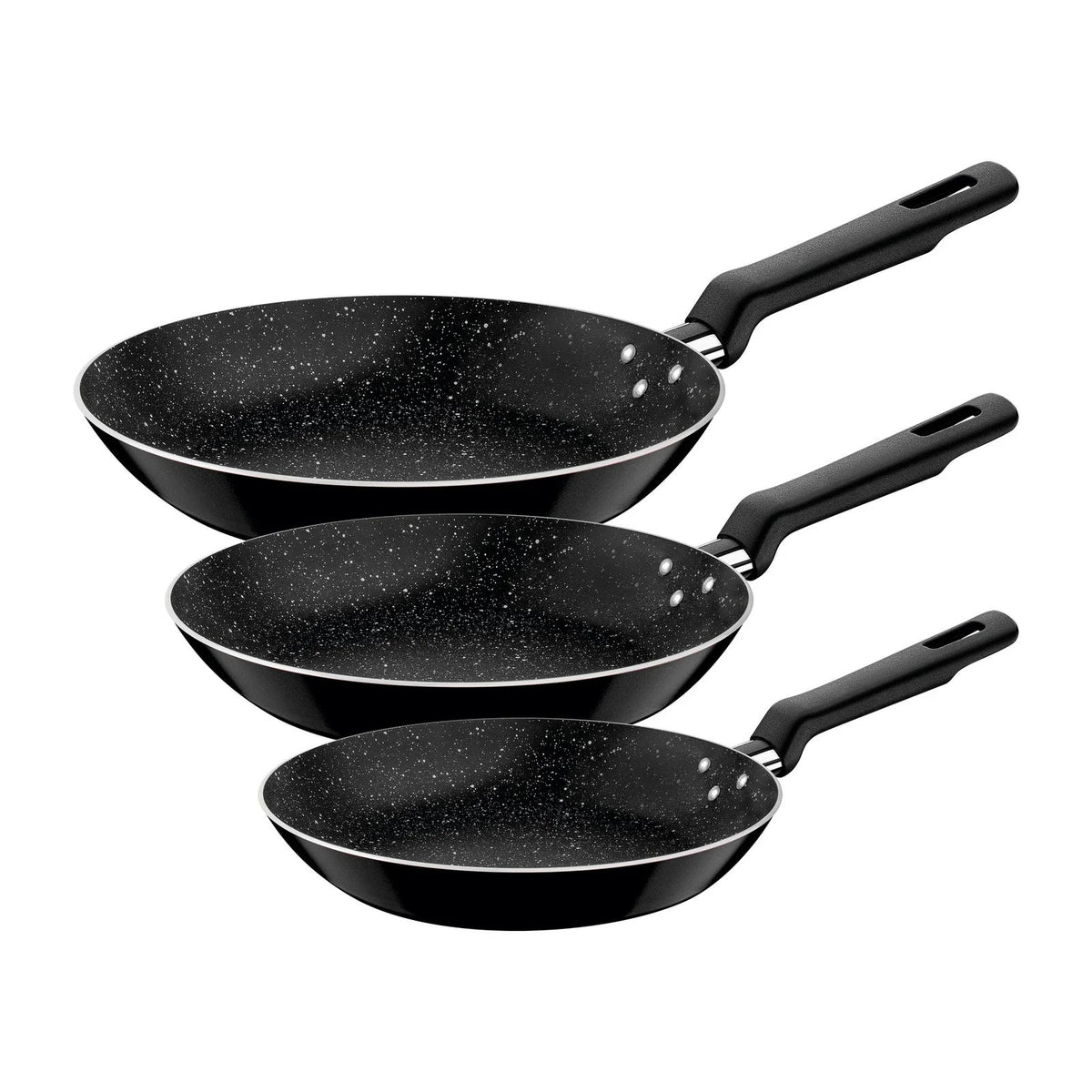 Juego de Sartenes Tramontina Pietra 3 Piezas Negro 27899596