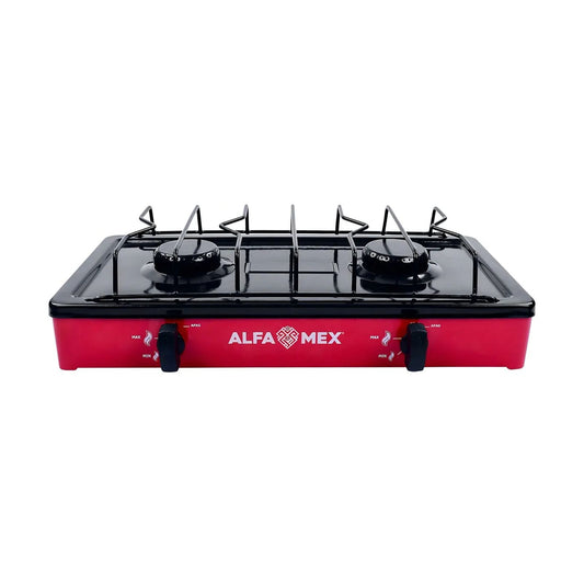 Parrilla de Gas Alfamex 2 Quemadores Roja 303