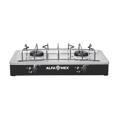 Parrilla de Gas Alfamex 2 Quemadores Negra 304