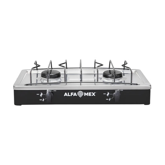Parrilla de Gas Alfamex 2 Quemadores Negra 304