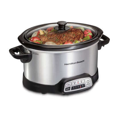 Olla de Cocción Lenta Hamilton Beach 3.8 Litros Programable Gris 33443