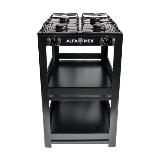 Parrilla de Estante Alfamex 4 Quemadores Negra 411